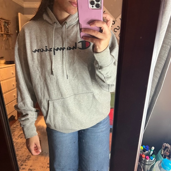 Champion Heather Gray Hoodie - Picture 1 of 4